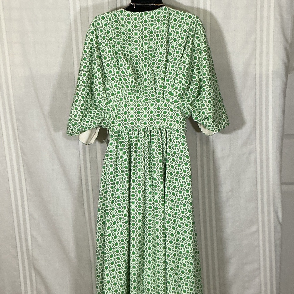 Alexia Admor Green White Floral V-Neck Maxi Dress NWT Size 10 - Picture 6 of 11